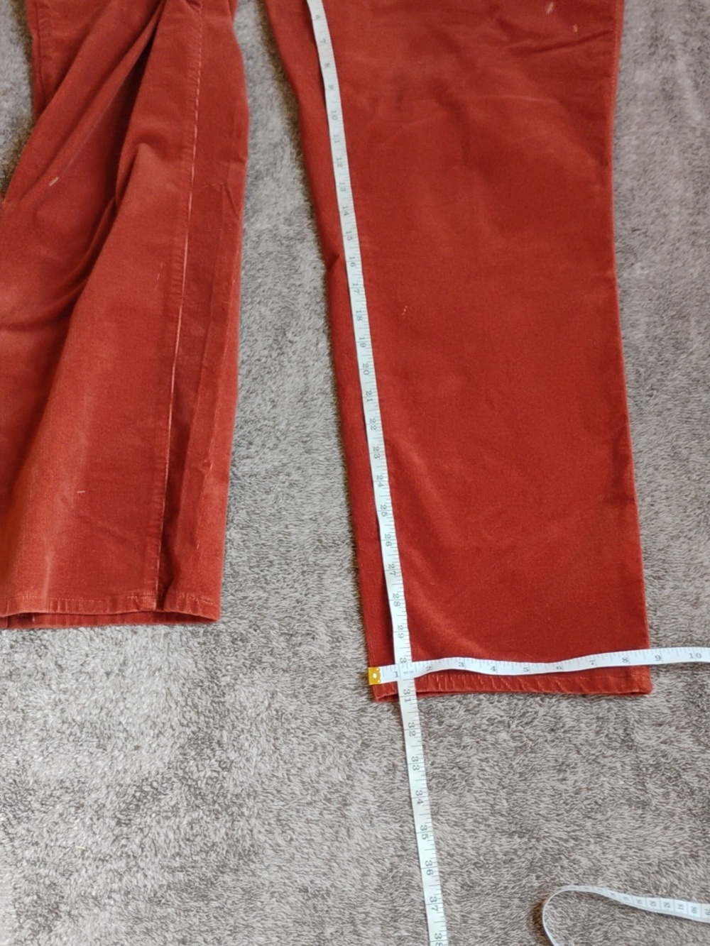 Talbots Burnt Orange Rust Corduroy Straight Leg Pants - Picture 4 of 6
